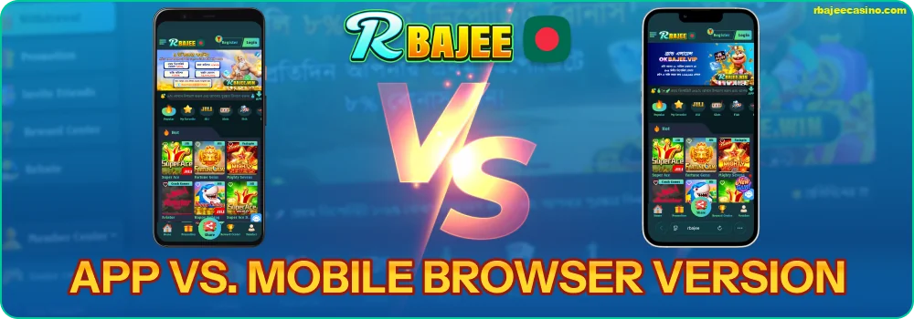 Comparison of the RBAJEE Bangladesh app and browser version